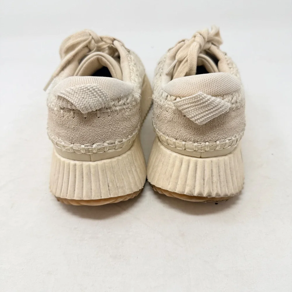 Dolce Vita Dolen Sneakers Cream Size 8 Knit Crochet Platform Chunky Shoes